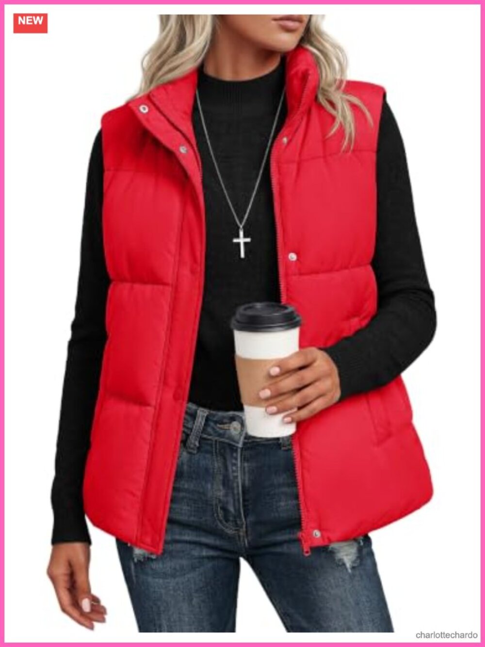 Women's Warm Quilted Down Puffer Vest Stand Collar Zip Up Sleeveless 85% Duck